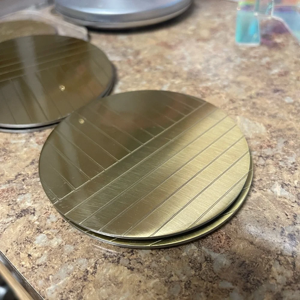 West Elm Linear Brass Coasters Set